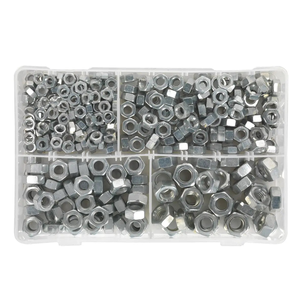 Sealey Steel Nut Assortment 320pc 1/4"-1/2"UNC  White Rose Tools