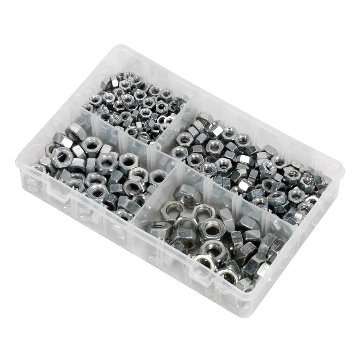 Sealey Steel Nut Assortment 320pc 1/4"-1/2"UNC  White Rose Tools