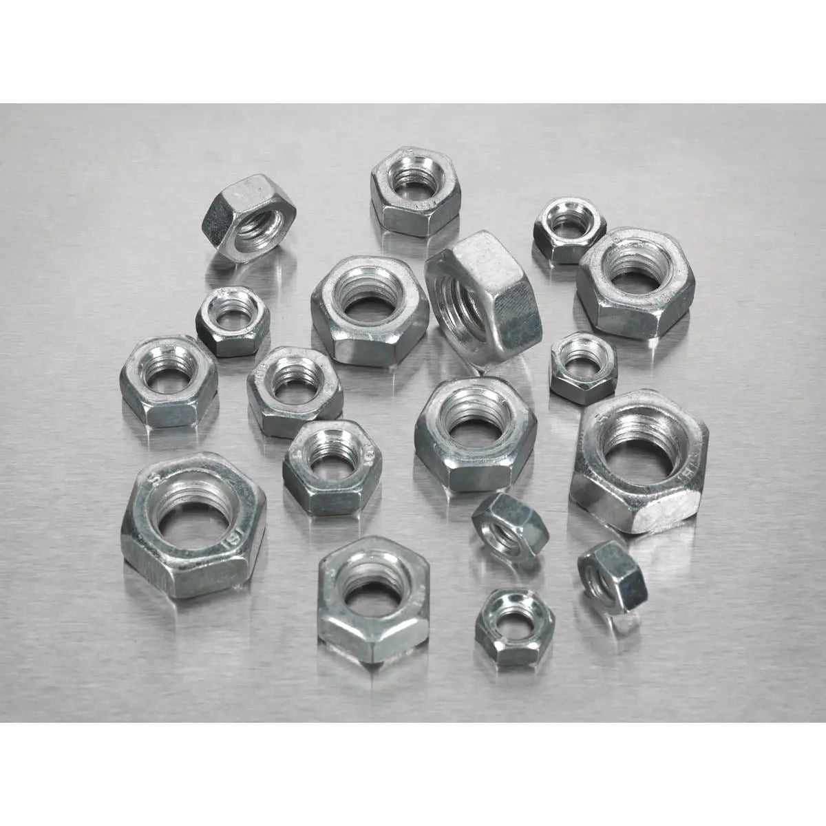 Sealey Steel Nut Assortment 320pc 1/4"-1/2"UNF  White Rose Tools
