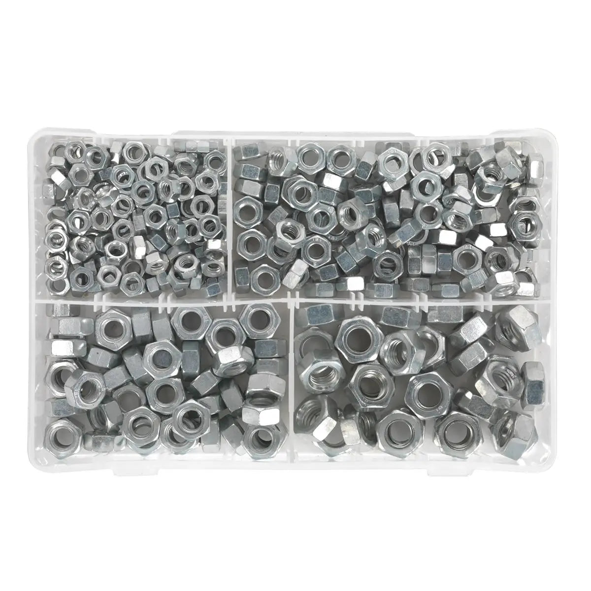 Sealey Steel Nut Assortment 320pc 1/4"-1/2"UNF  White Rose Tools
