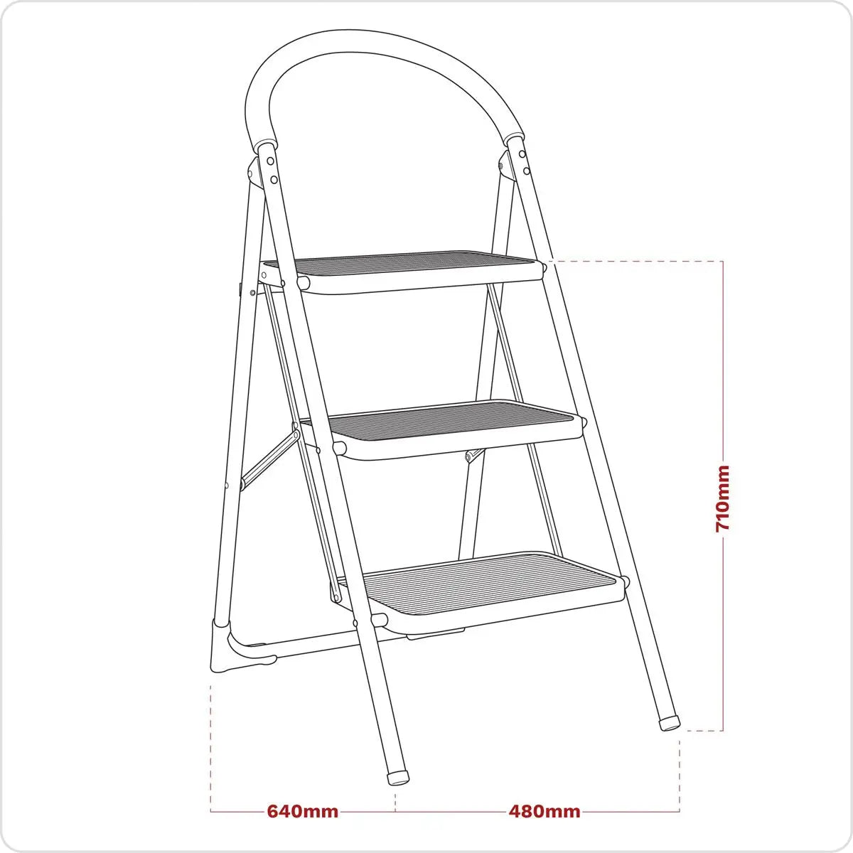 Sealey Step Stool 3-Tread 150kg Capacity EN 14183 