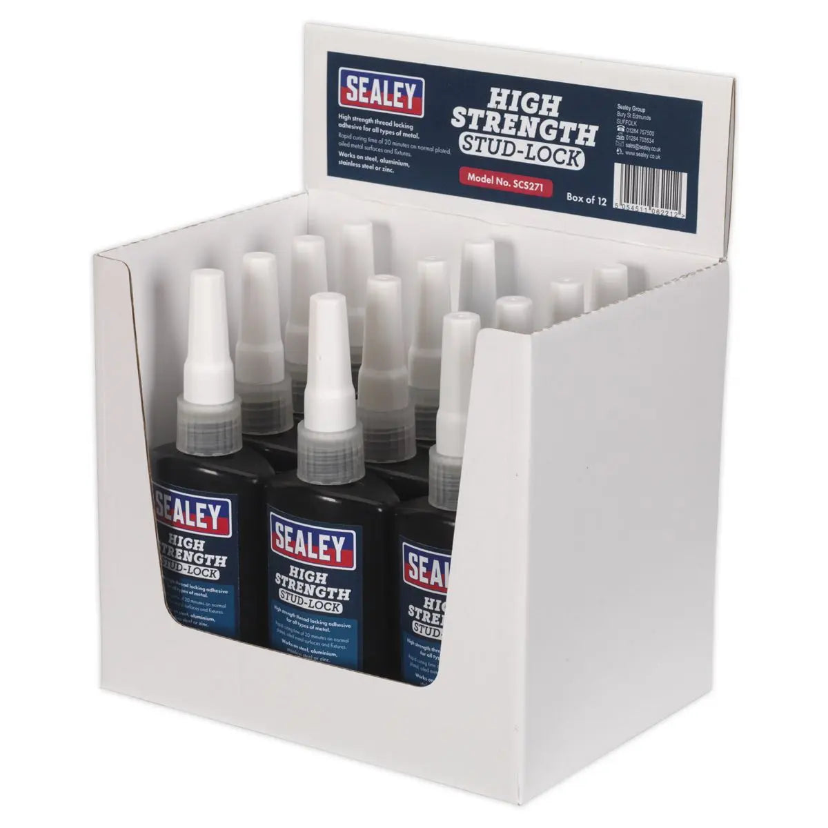 Sealey Stud Lock High Strength 50ml Pack of 12 