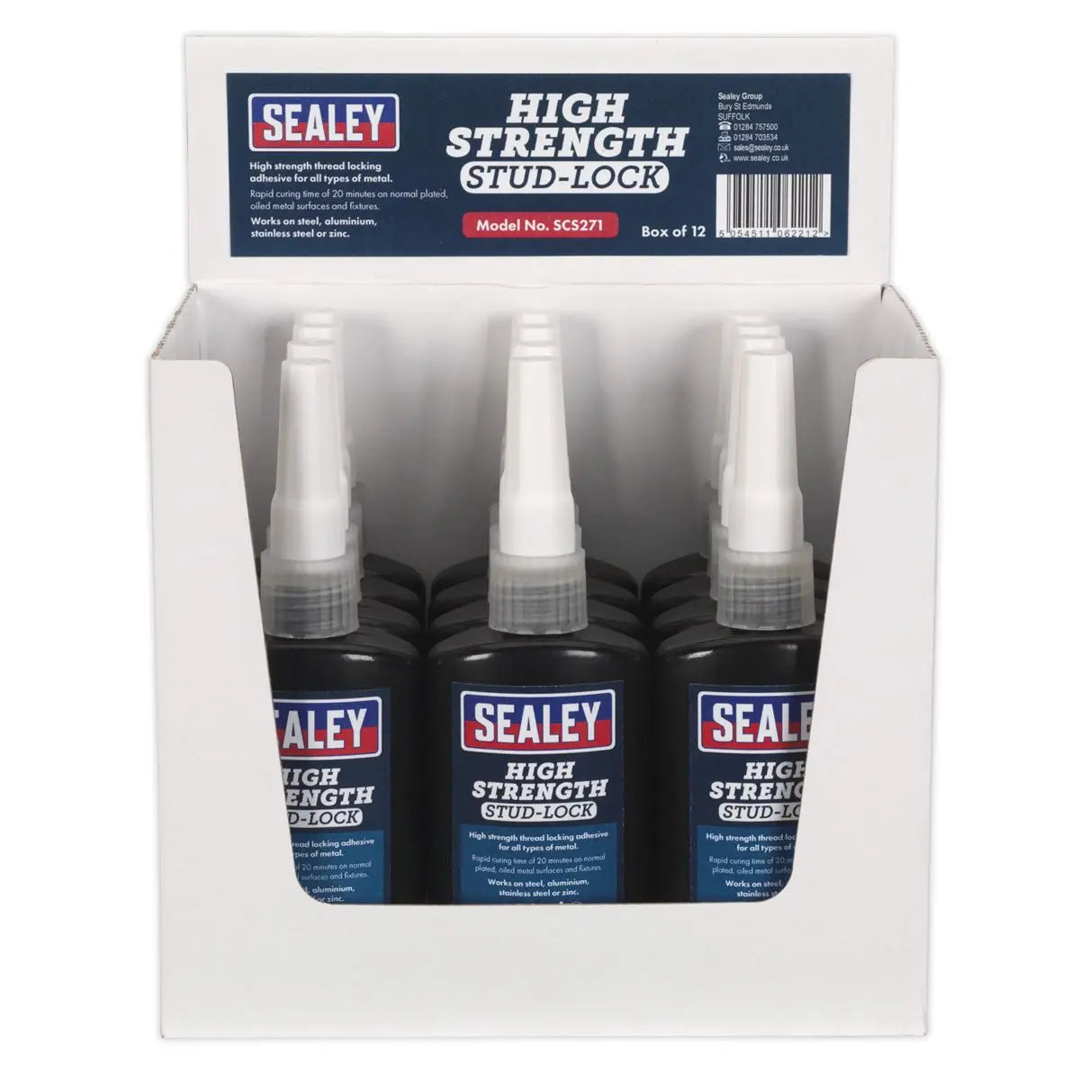 Sealey Stud Lock High Strength 50ml Pack of 12 