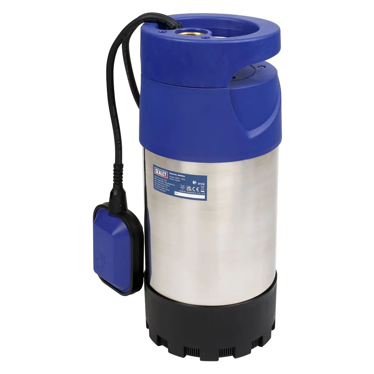 Sealey Submersible Stainless Water Pump Automatic 92L/min 40m Head 230V 