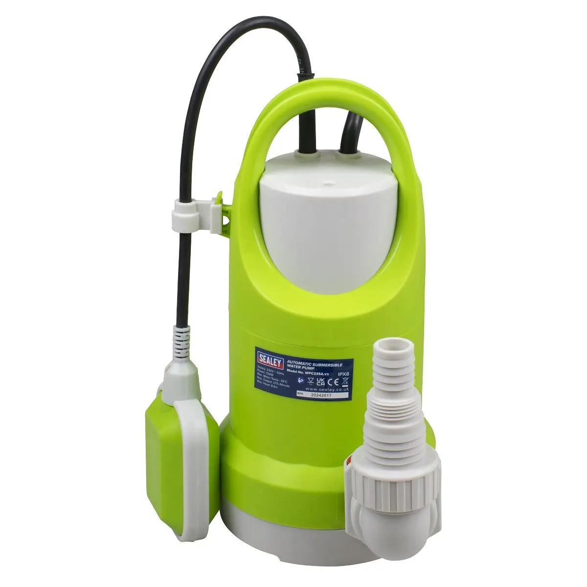 Sealey Submersible Water Pump Automatic 208L/min 230V  White Rose Tools