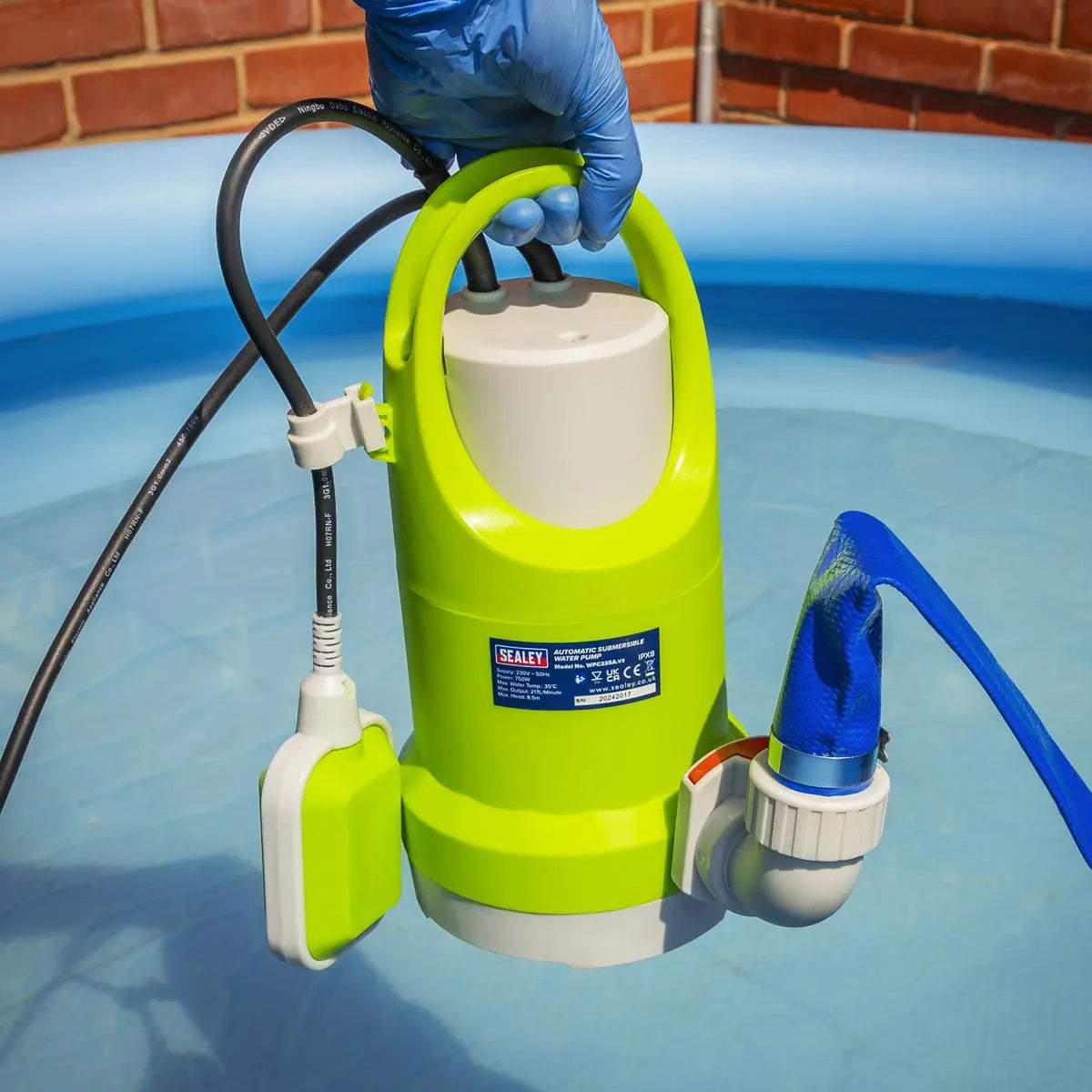 Sealey Submersible Water Pump Automatic 208L/min 230V  White Rose Tools