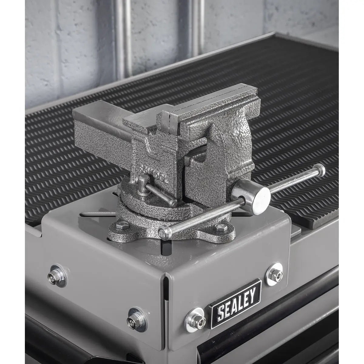 Sealey Superline PRO® Rollcab 6 Drawer with SG Swivel Base 100mm Vice  White Rose Tools