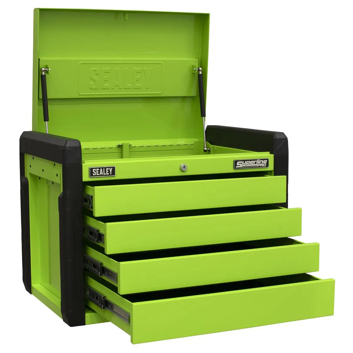 Sealey Superline Pro 4 Drawer Push-to-Open Topchest with Ball-Bearing Slides - Green 