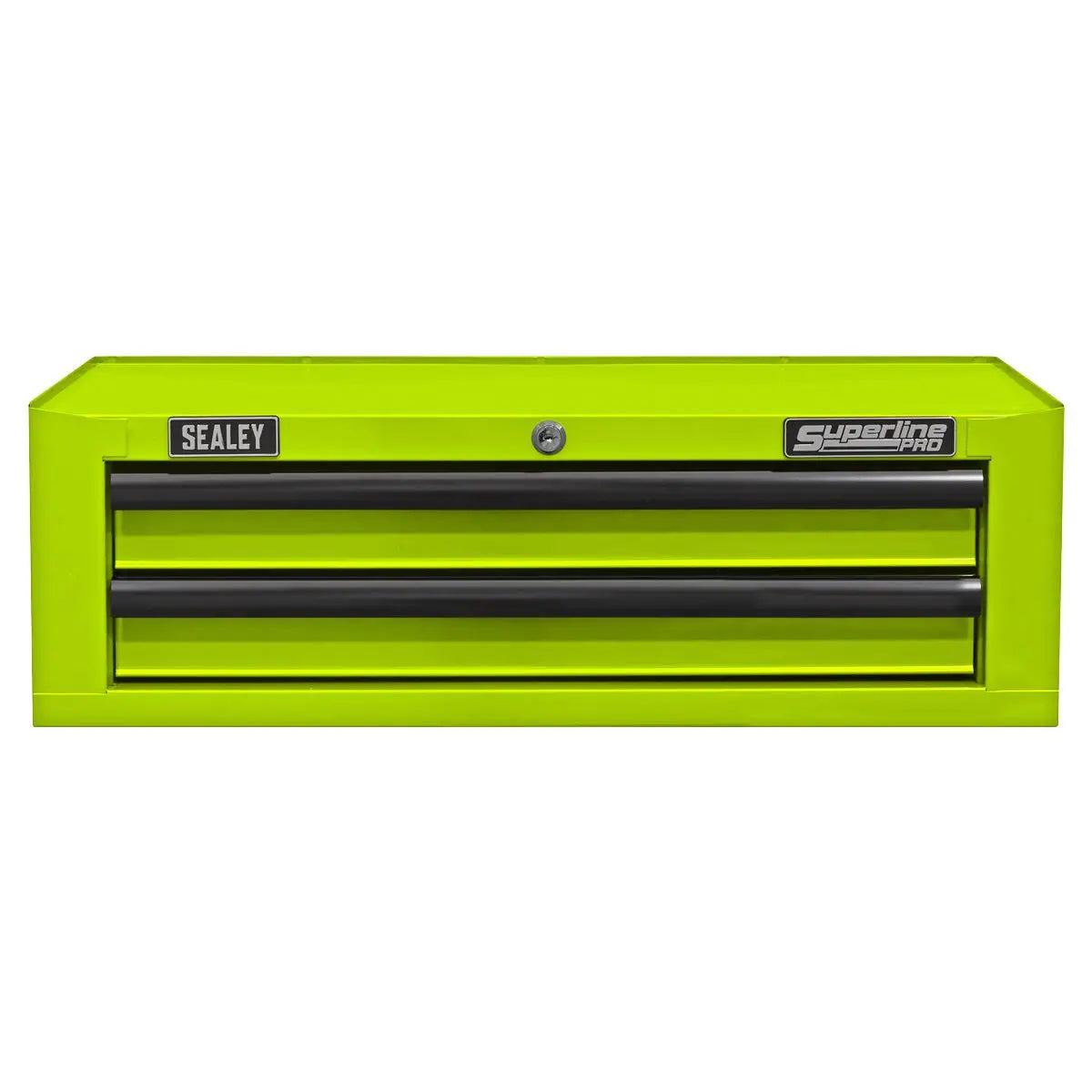 Sealey Superline Pro Mid-Box Tool Chest 2 Drawer with Ball-Bearing Slides - Green/Black  White Rose Tools