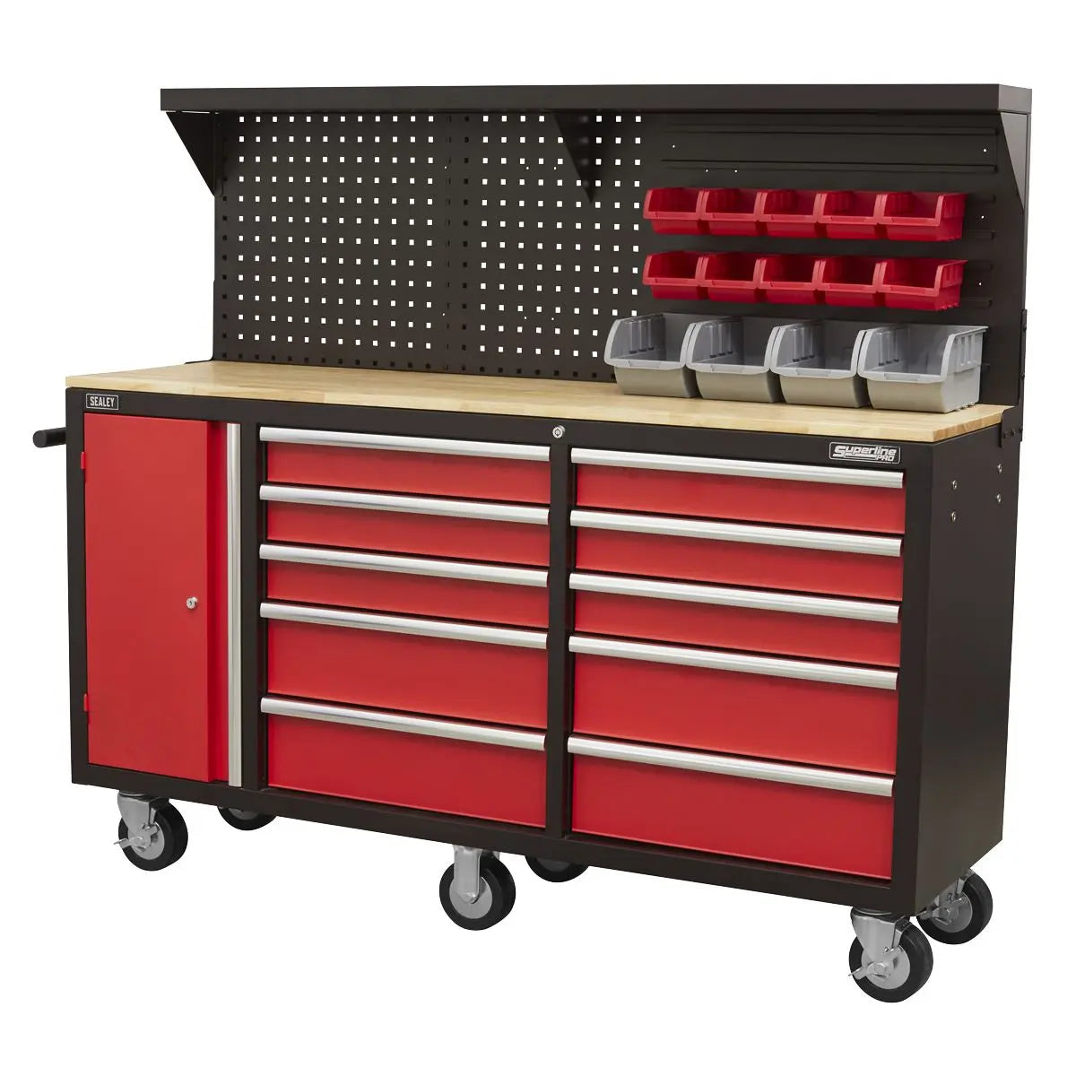 Sealey Superline Pro Mobile Workstation 10 Drawer with Backboard 