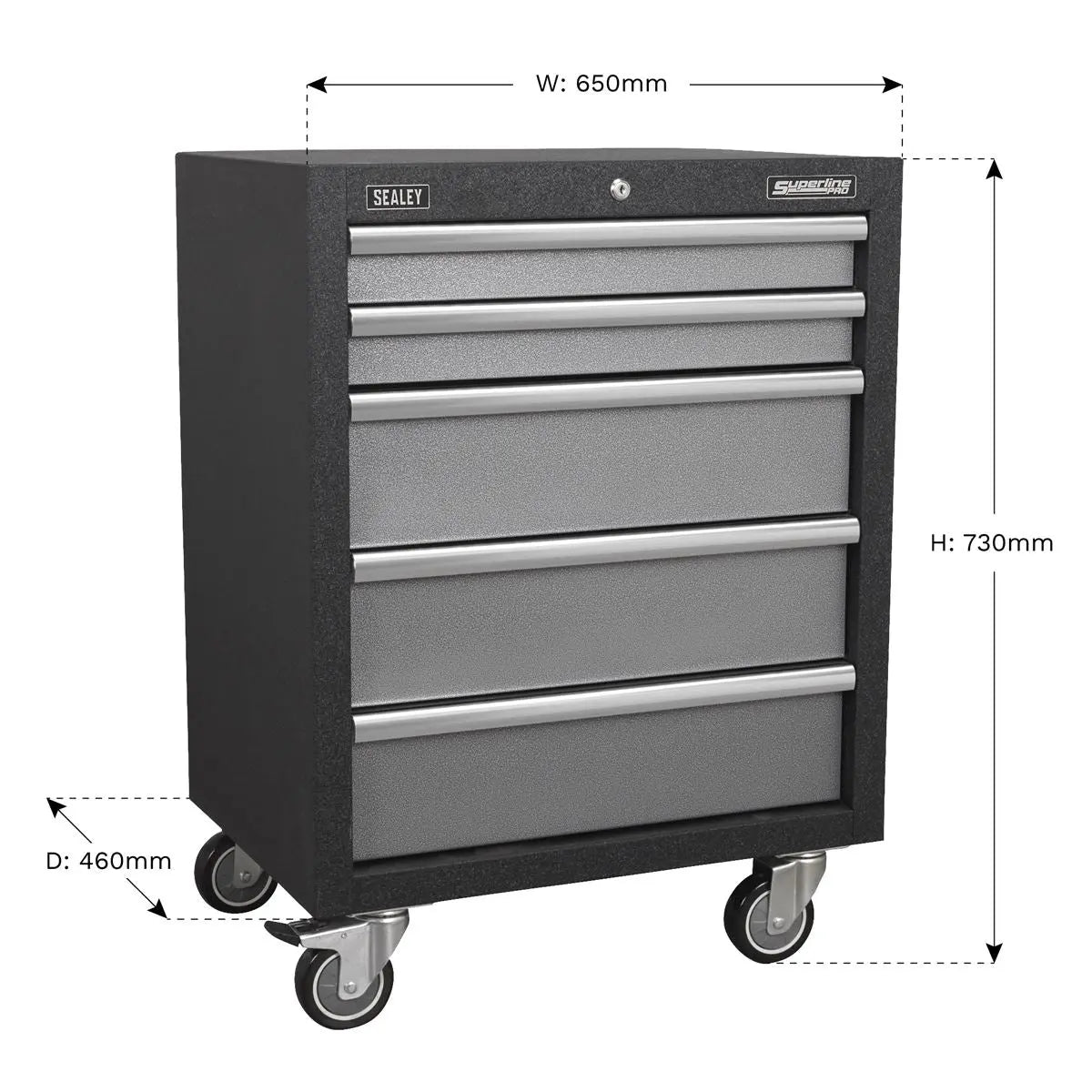Sealey Superline Pro Modular 5 Drawer Mobile Cabinet 650mm 