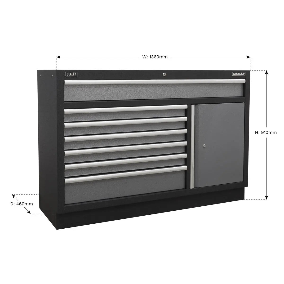 Sealey Superline Pro Modular 7 Drawer Floor Cabinet 1360mm 