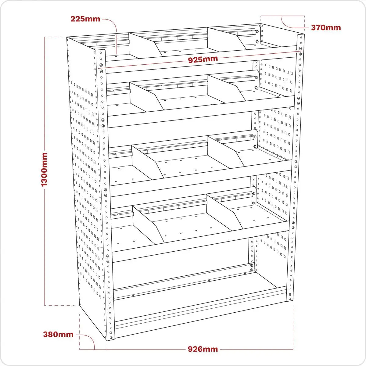 Sealey Superline Pro Modular Flat Shelf Van Storage Unit 925mm 