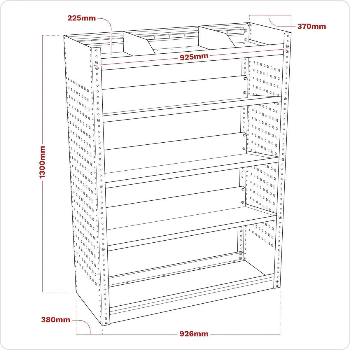Sealey Superline Pro Modular Slanted Shelf Van Storage Unit 925mm 