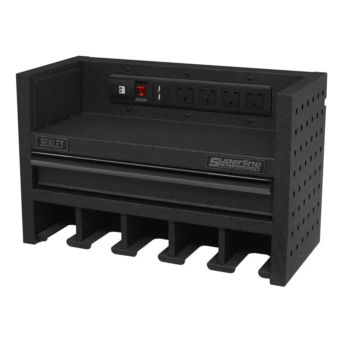 Sealey Superline Pro Power Tool Storage Rack with Drawer & Power Strip 