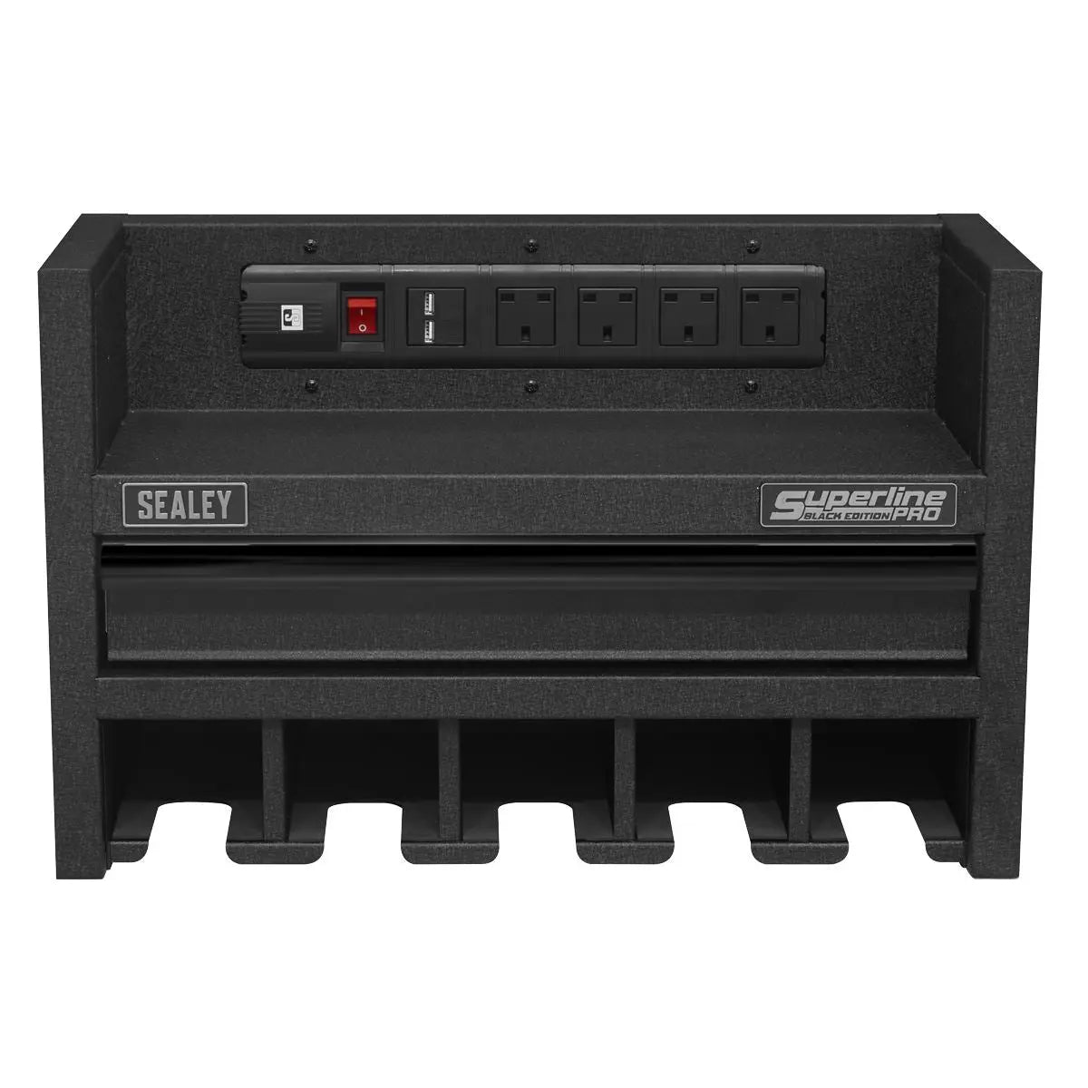 Sealey Superline Pro Power Tool Storage Rack with Drawer & Power Strip 