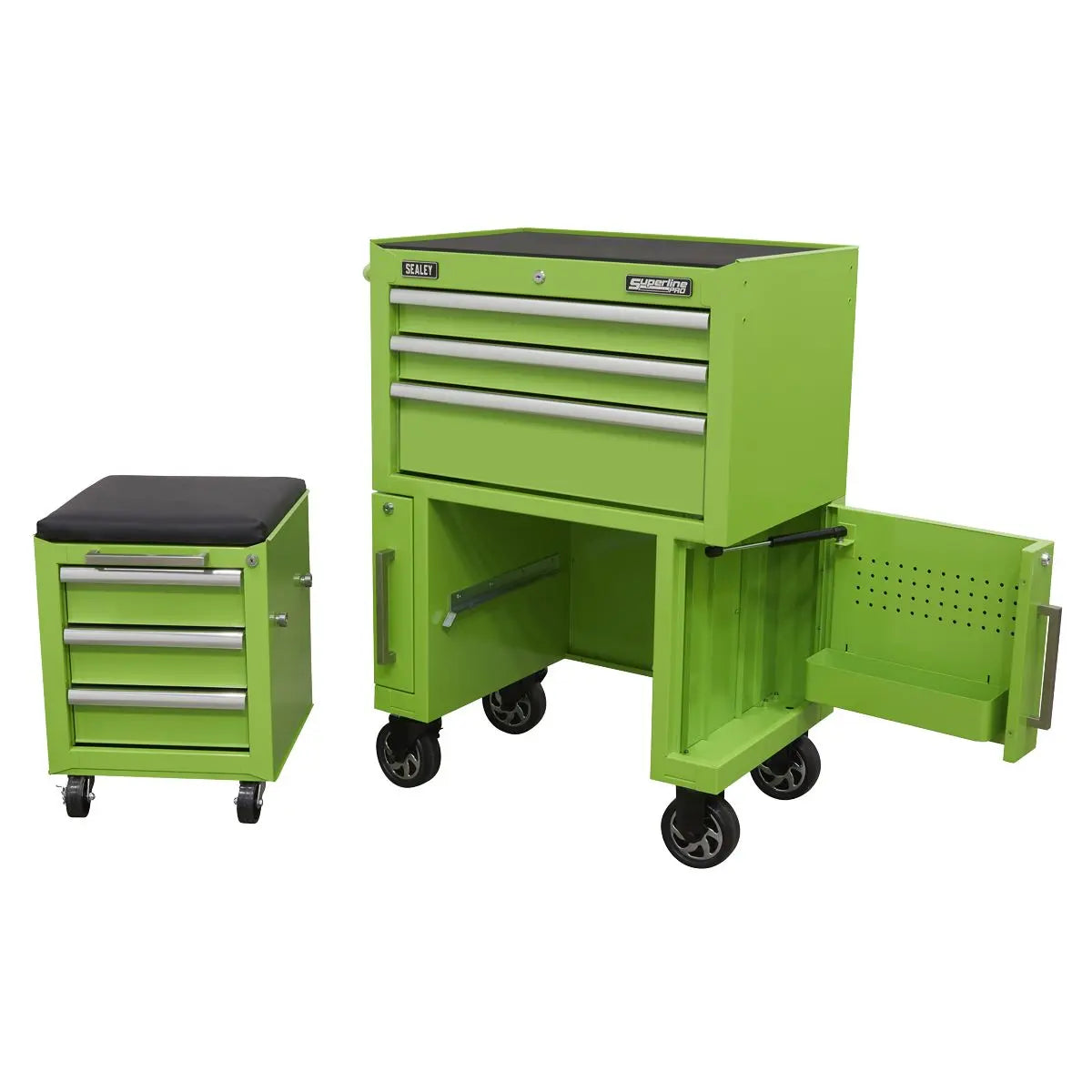 Sealey Superline Pro Rollcab 3 Drawer & Utility Seat  White Rose Tools