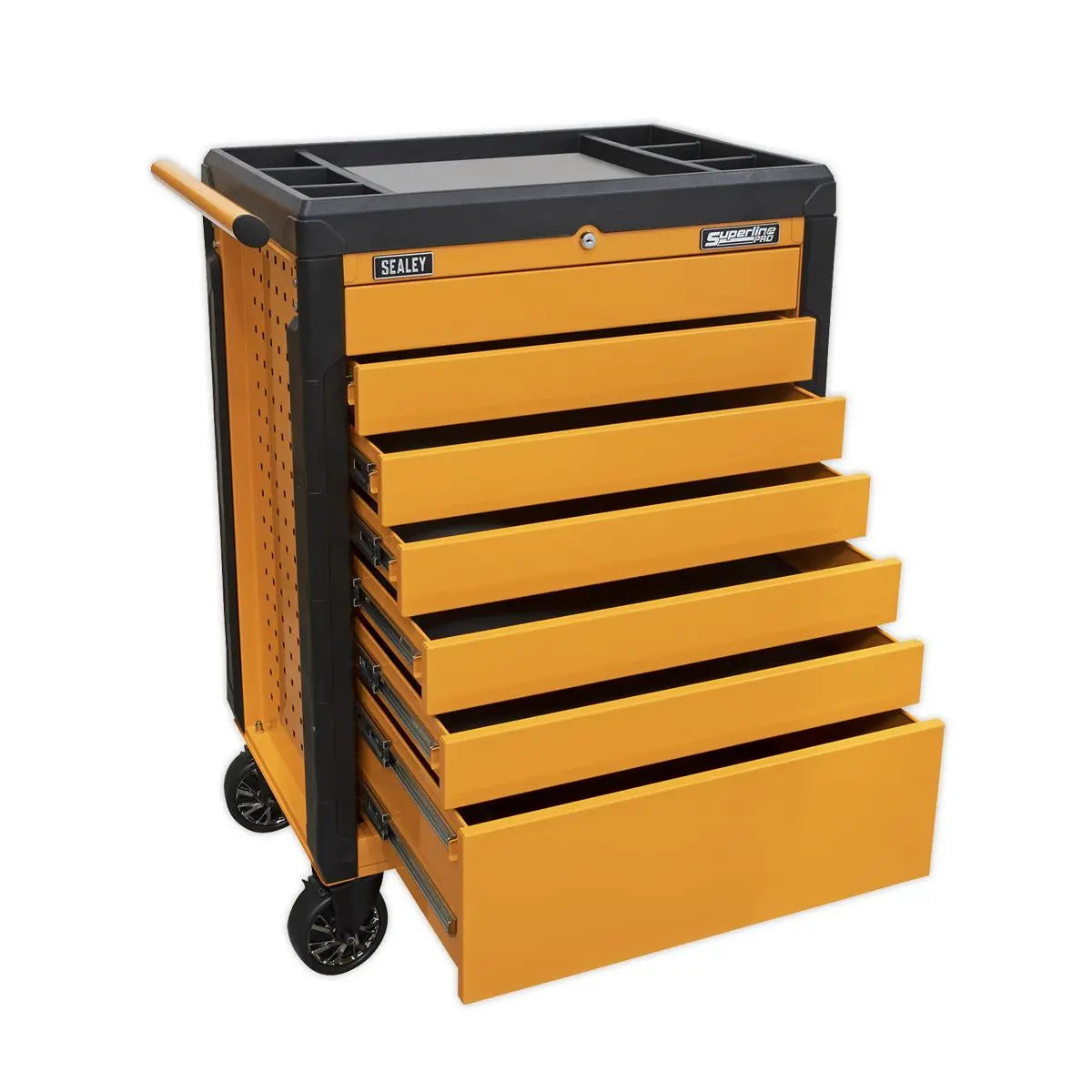 Sealey Superline Pro Rollcab 7 Drawer Push-To-Open - Orange 