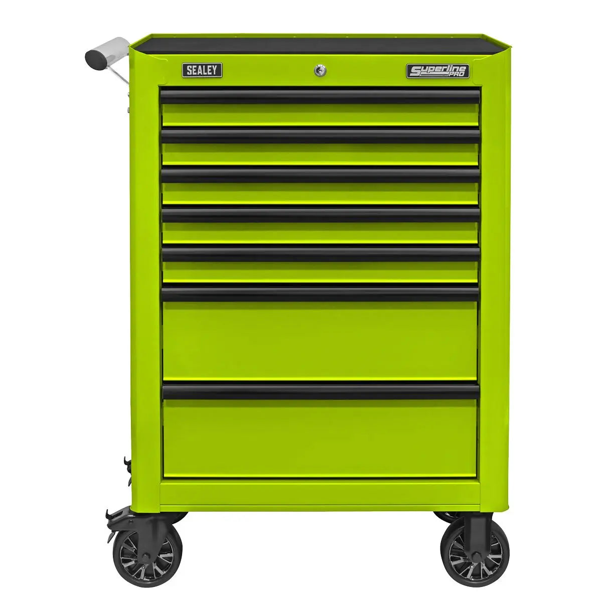Sealey Superline Pro Rollcab 7 Drawer with Ball-Bearing Slides - Green/Black  White Rose Tools