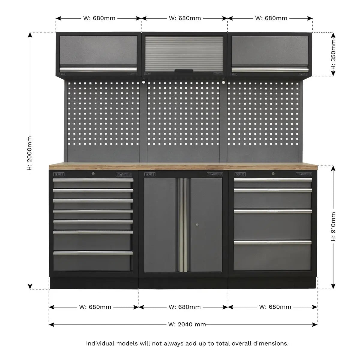 Sealey Superline Pro Superline PRO® 2.0m Storage System - Wood Worktop 