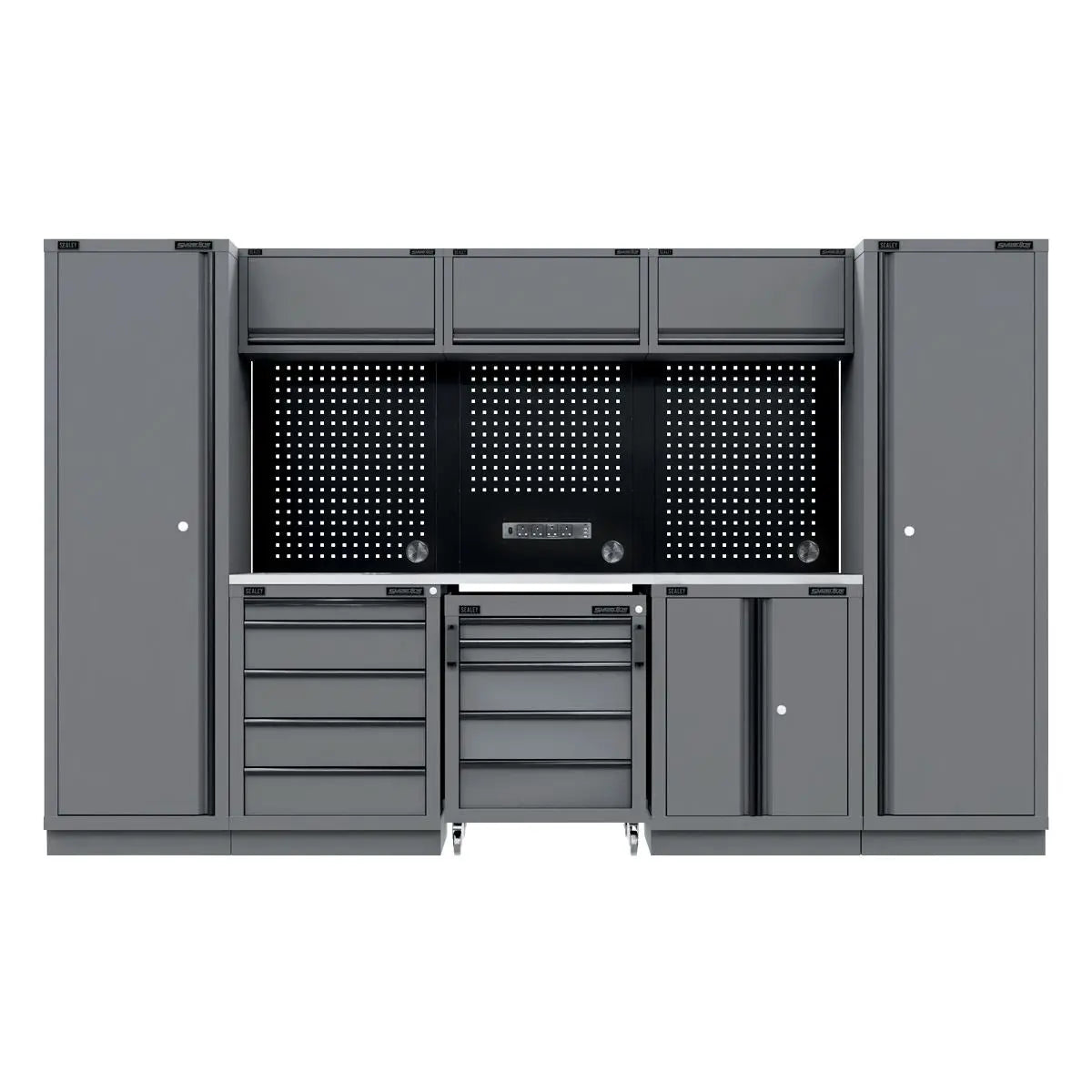 Sealey Superline Pro Superline PRO® Black Edition Storage System with Stainless Worktop 3.24m  White Rose Tools