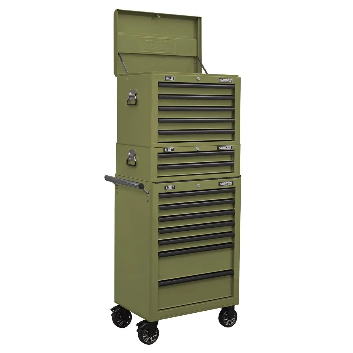Sealey Superline Pro Superline PRO® Mid-Box Tool Chest 2 Drawer - Khaki  White Rose Tools