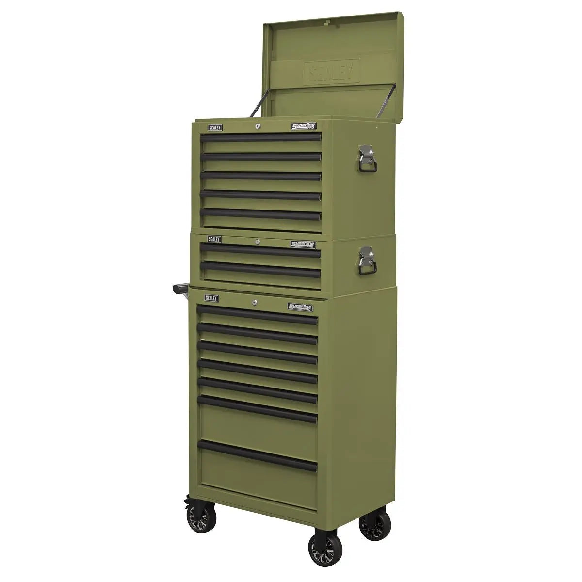 Sealey Superline Pro Superline PRO® Mid-Box Tool Chest 2 Drawer - Khaki  White Rose Tools