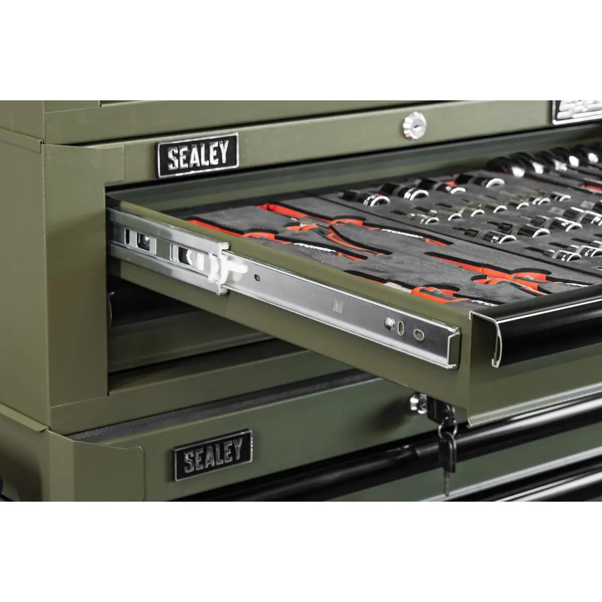 Sealey Superline Pro Superline PRO® Mid-Box Tool Chest 2 Drawer - Khaki  White Rose Tools