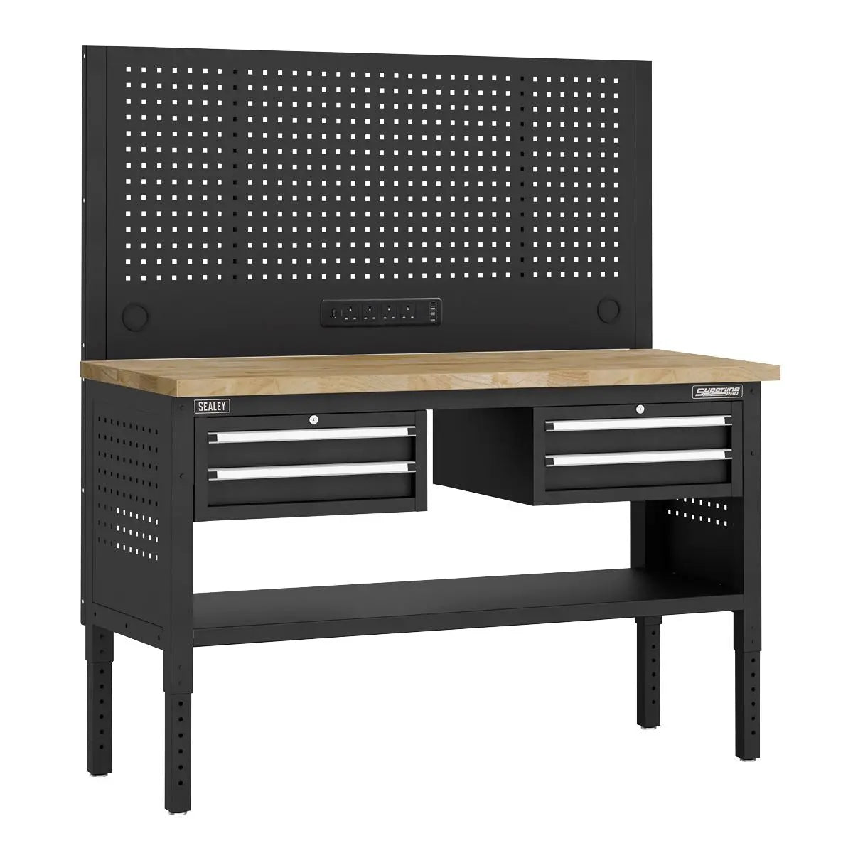 Sealey Superline Pro Superline PRO® Modular Workbench with 4 Drawers Wooden Worktop 1525mm  White Rose Tools