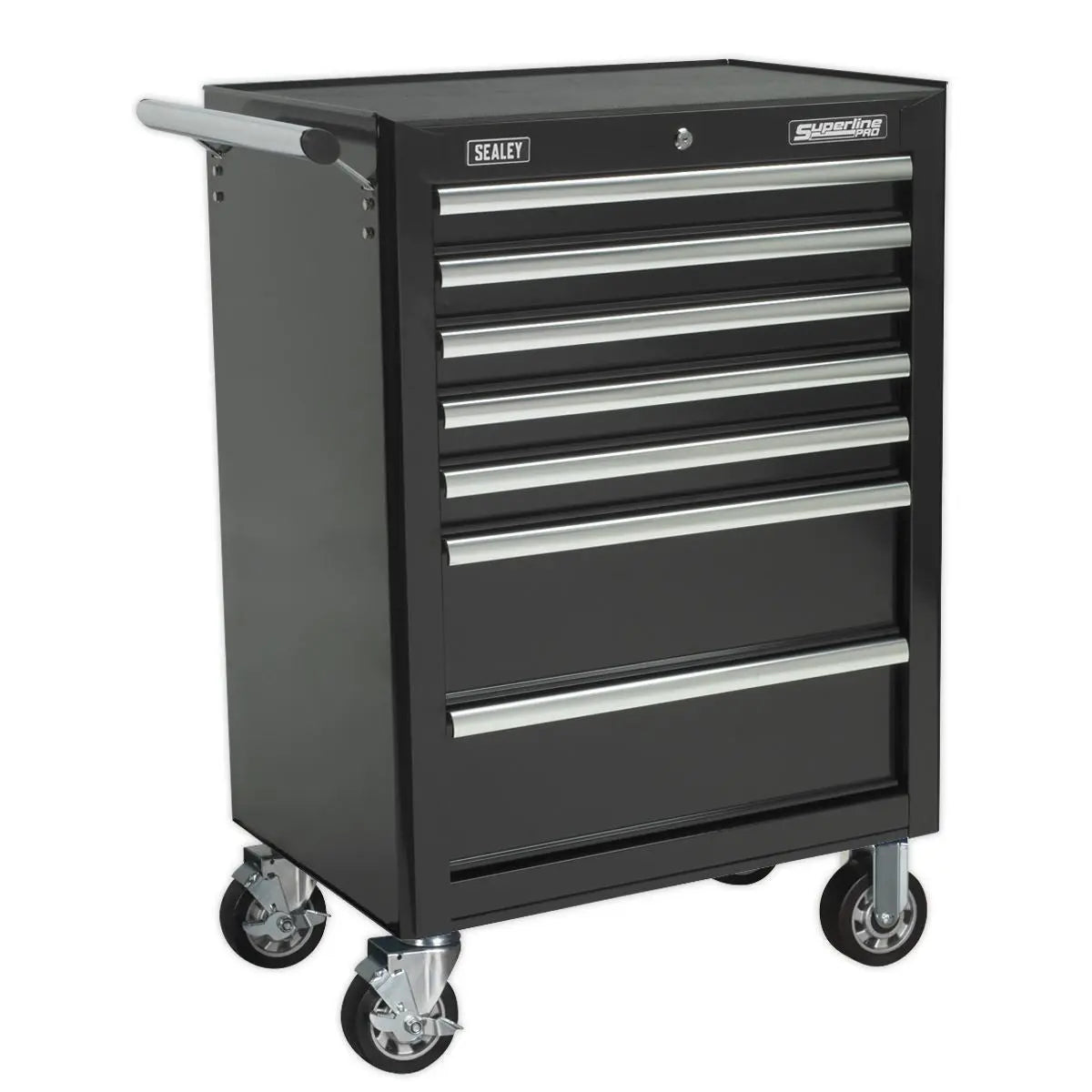Sealey Superline Pro Tool Chest Combination 14 Drawer with Ball-Bearing Slides - Black & 446pc Tool Kit 