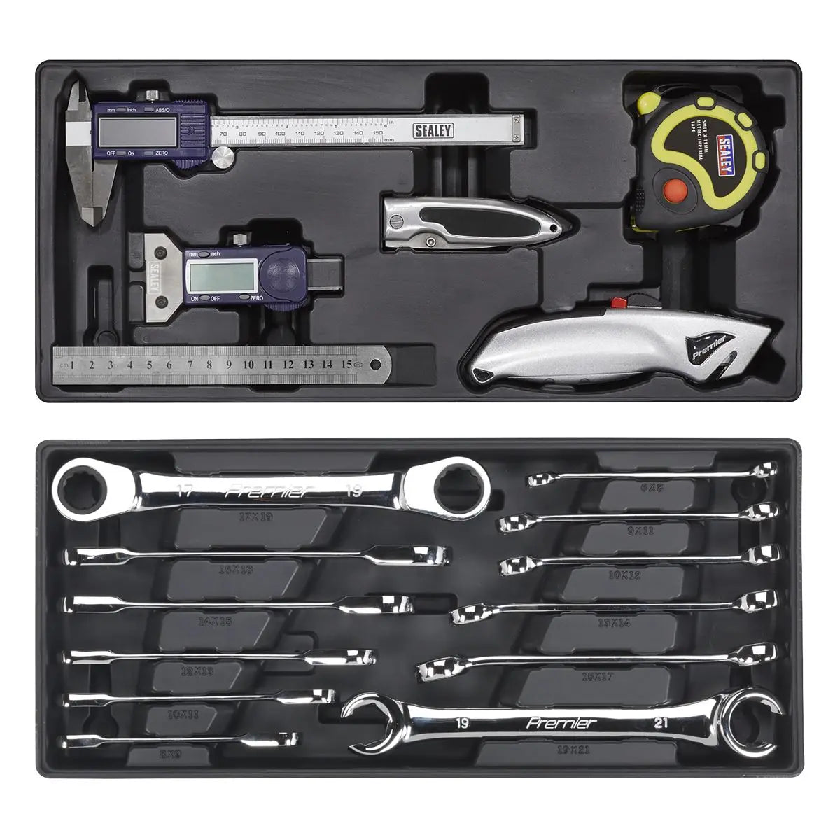 Sealey Superline Pro Tool Chest Combination 14 Drawer with Ball-Bearing Slides - Blue & 1179pc Tool Kit 