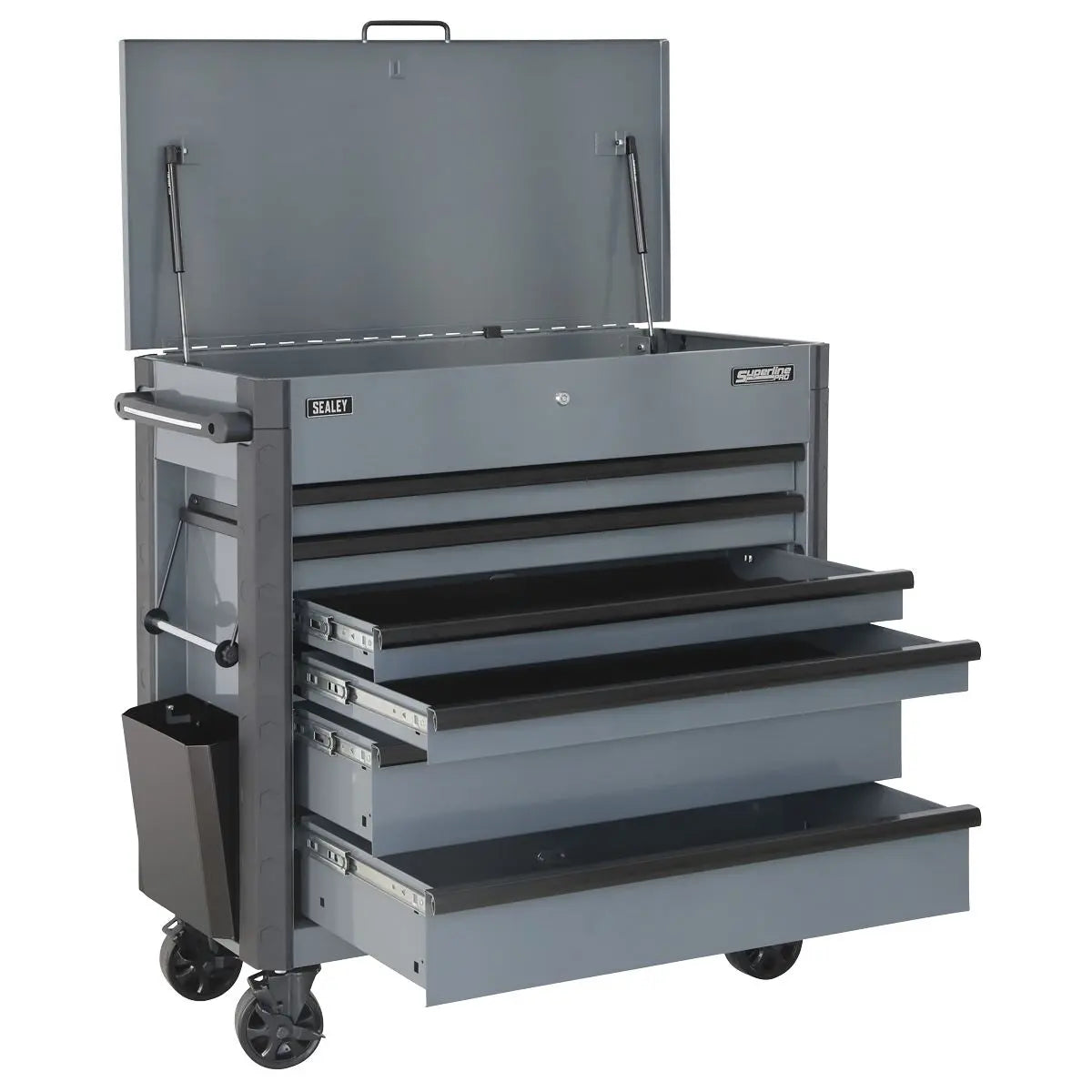 Sealey Superline Pro Tool Trolley 6 Drawer with Ball Bearing Slides - Grey  White Rose Tools