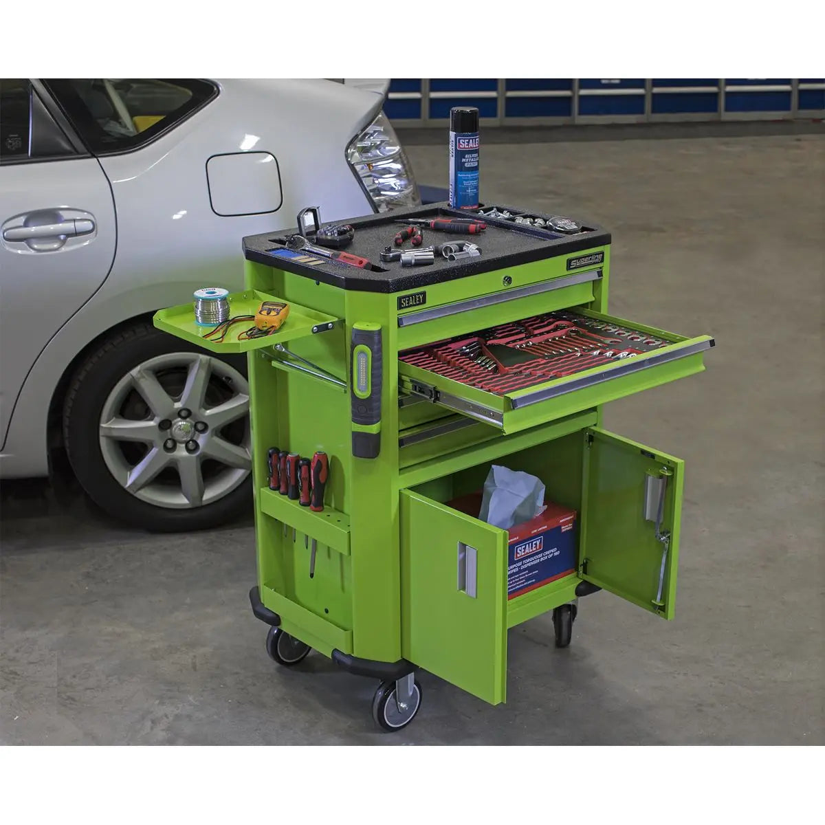 Sealey Superline Pro Tool Trolley with 4 Drawers & 2 Door Cupboard 