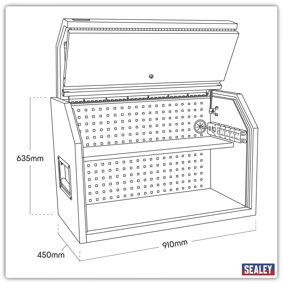 Sealey Superline Pro Toolbox Hutch 910mm with Power Strip 