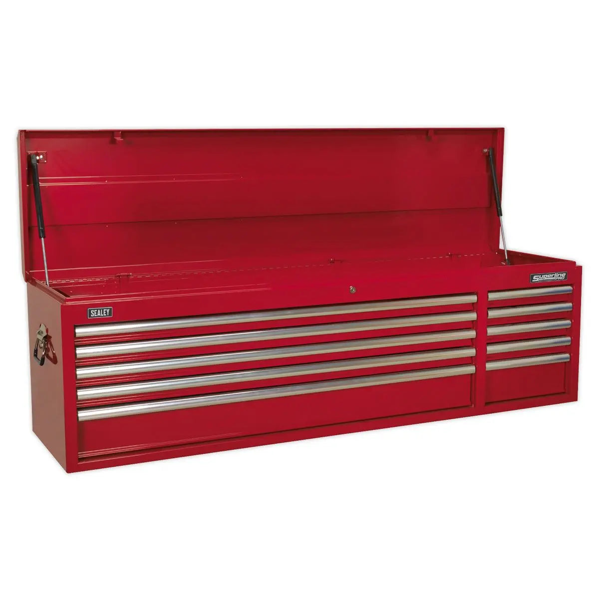 Sealey Superline Pro Topchest 10 Drawer with Ball-Bearing Slides Heavy-Duty - Red 
