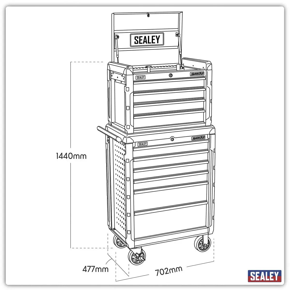 Sealey Superline Pro Topchest 4 Drawer & Rollcab 6 Drawer Combination 