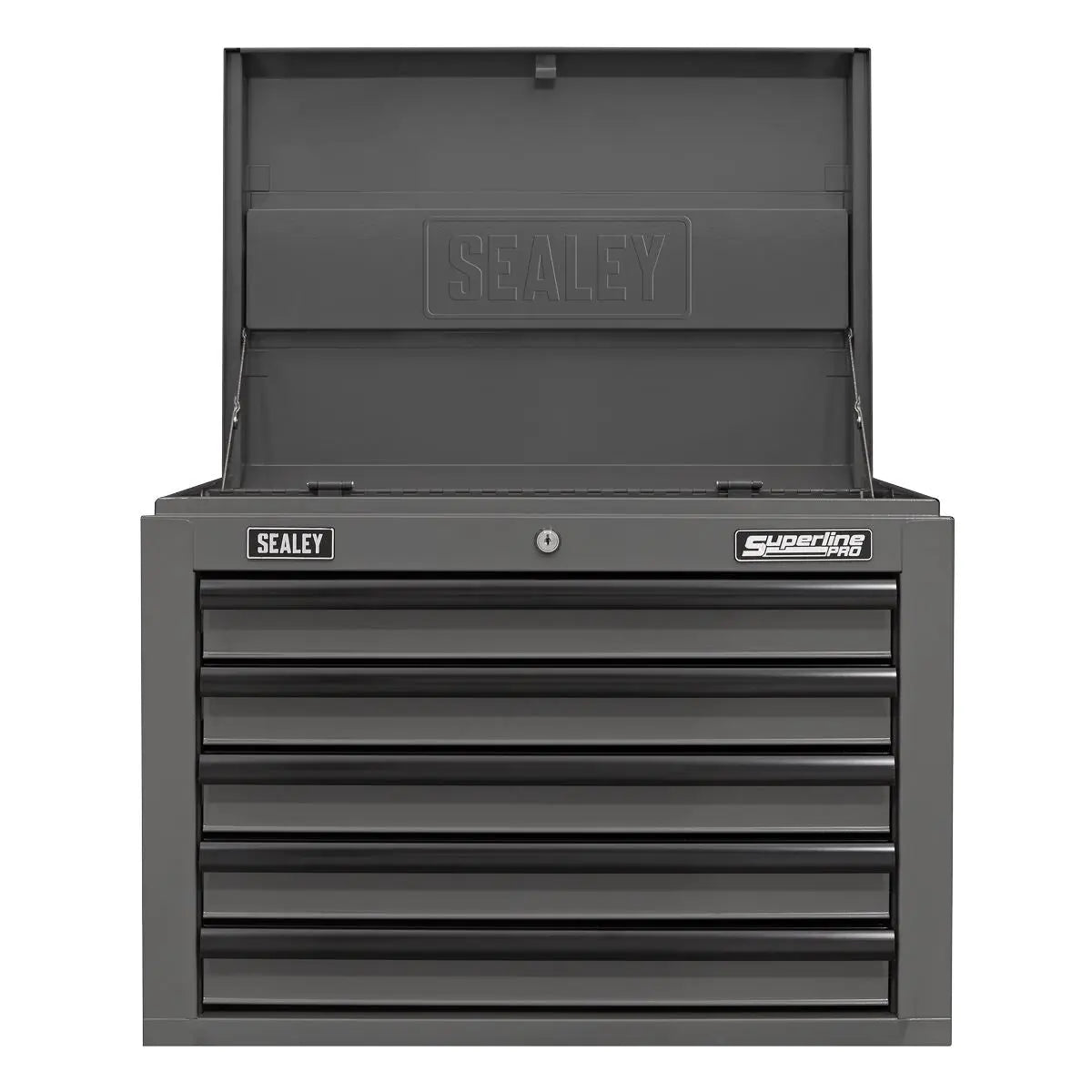 Sealey Superline Pro Topchest 5 Drawer with Ball-Bearing Slides - Grey/Black  White Rose Tools