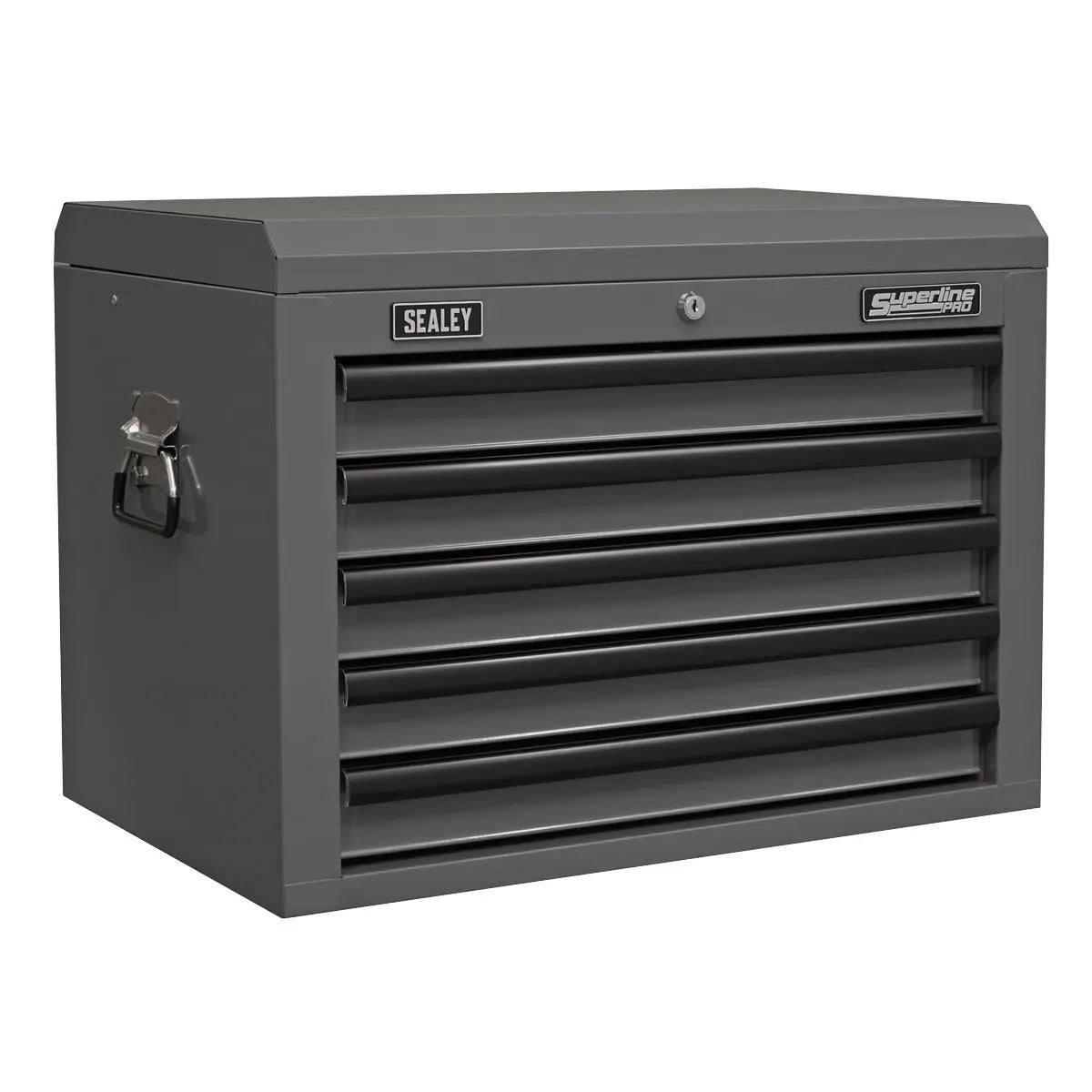 Sealey Superline Pro Topchest 5 Drawer with Ball-Bearing Slides - Grey/Black  White Rose Tools