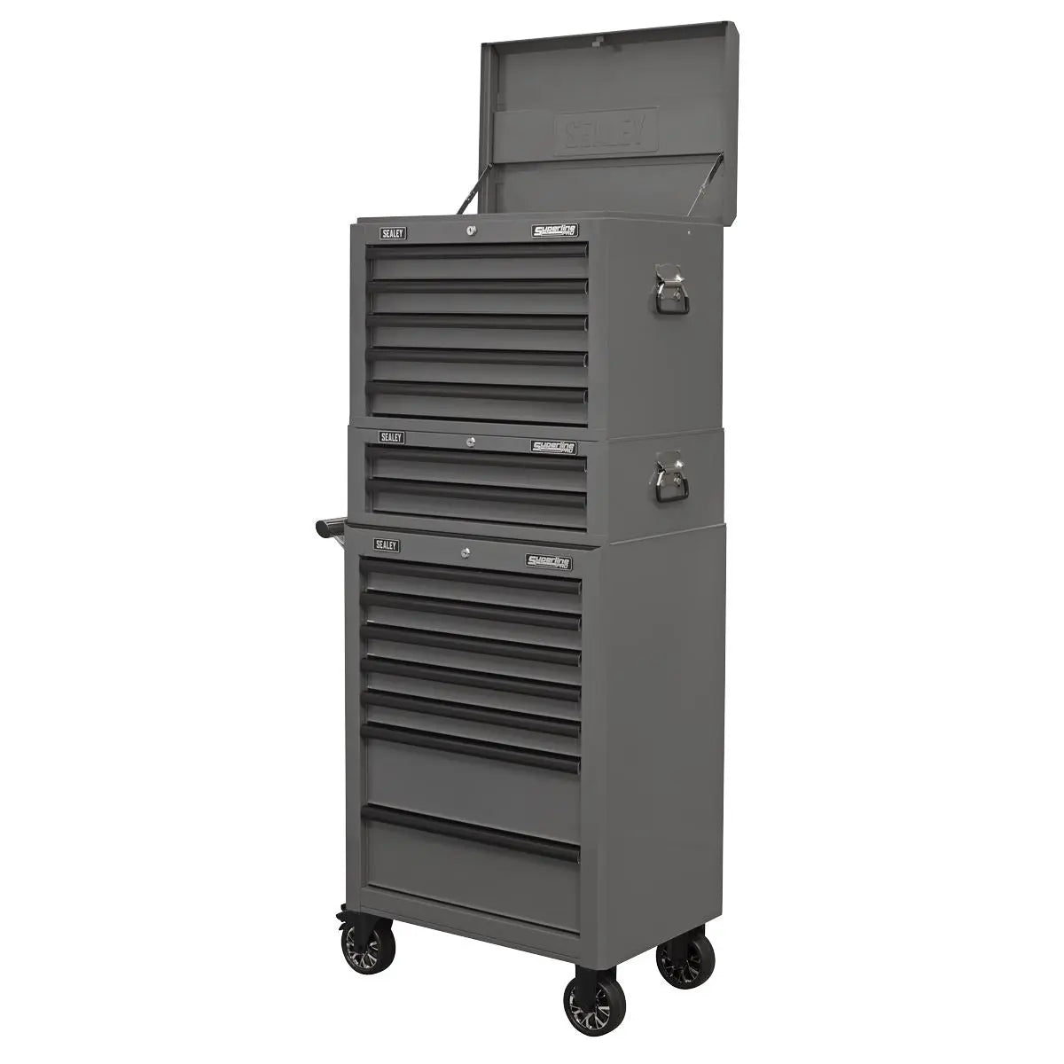Sealey Superline Pro Topchest 5 Drawer with Ball-Bearing Slides - Grey/Black  White Rose Tools