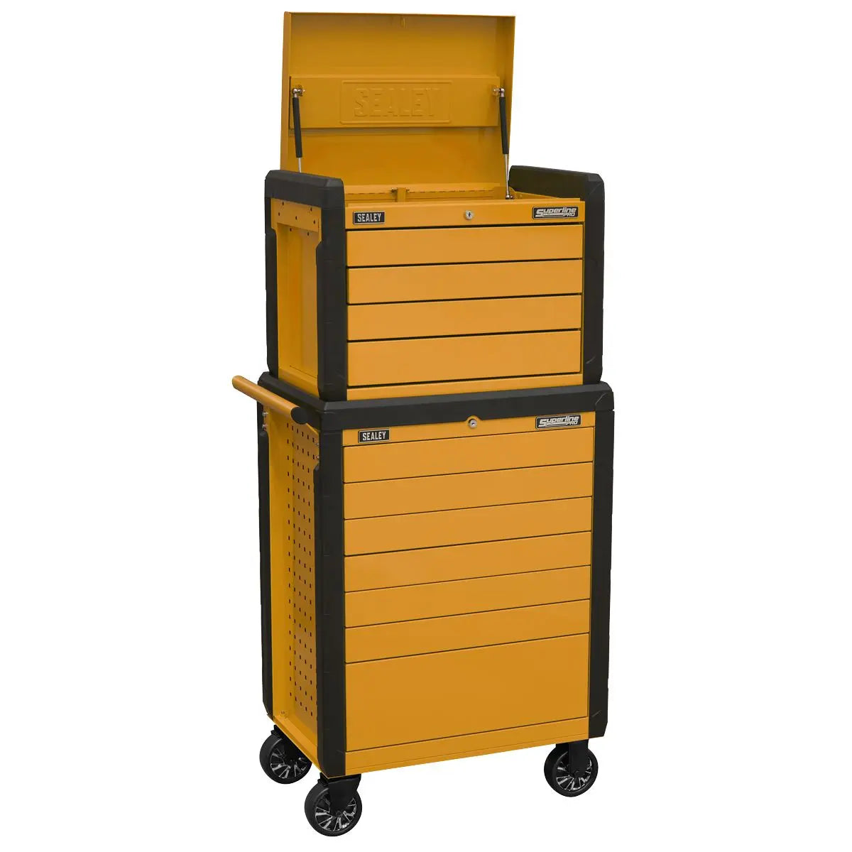 Sealey Superline Pro Topchest & Rollcab Combination 11 Drawer Push-To-Open Orange 