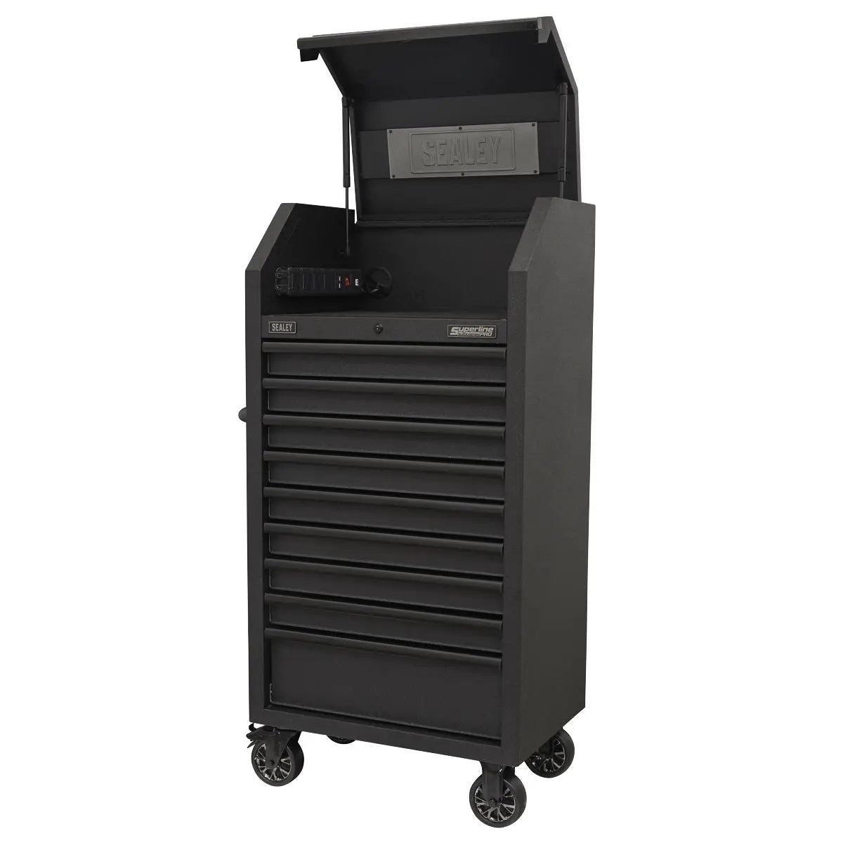 Sealey Superline Pro Tower Cabinet 9 Drawer 690mm with Soft Close Drawers & Power Strip 