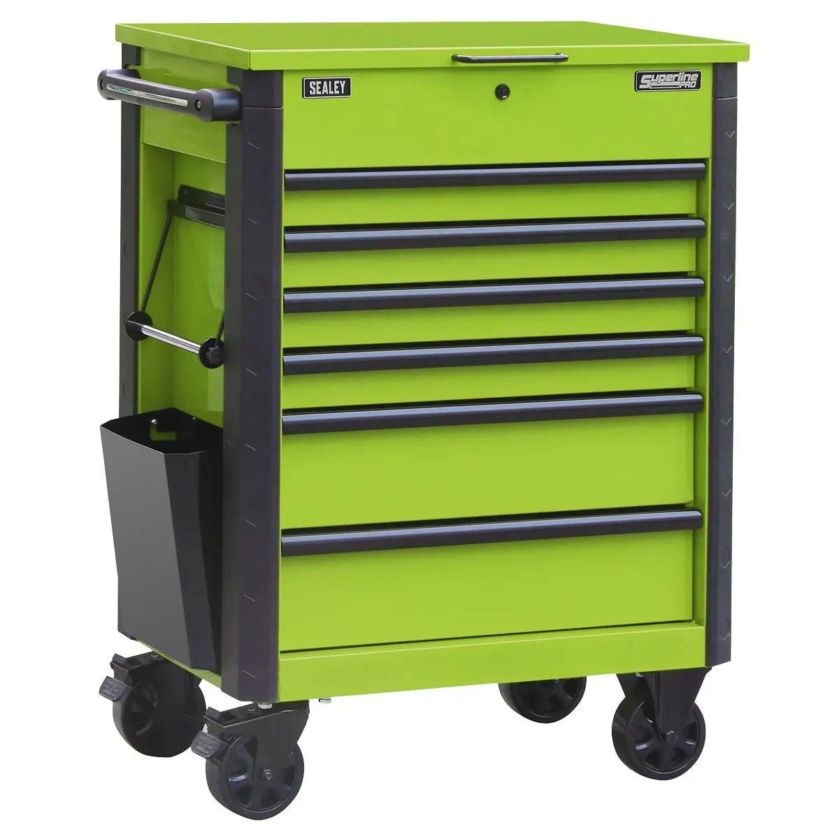 Sealey Superline Pro® Tool Trolley 6 Drawer - Green  White Rose Tools