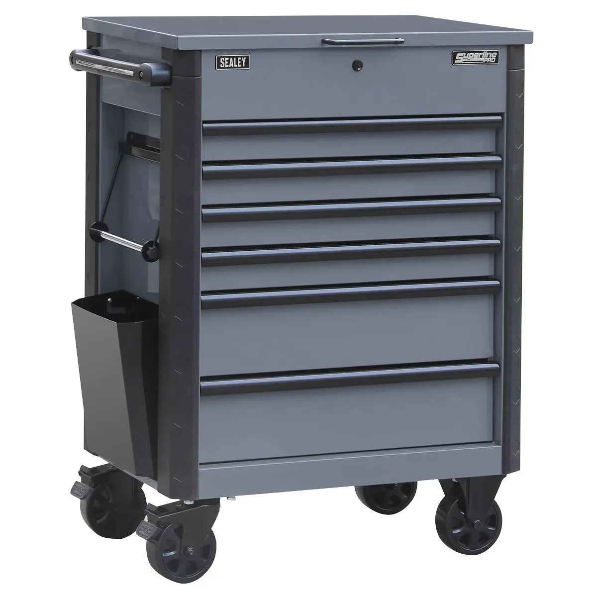 Sealey Superline Pro® Tool Trolley 6 Drawer - Grey  White Rose Tools