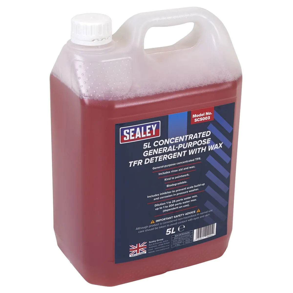 Sealey TFR Detergent with Wax Concentrated 5L 