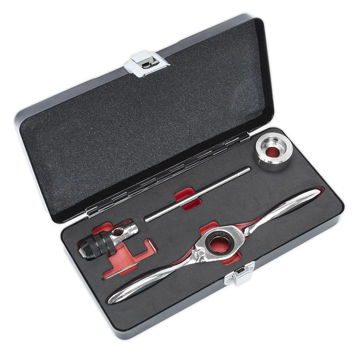 Sealey Tap & Die Holder Set Bi-Directional Ratchet Thread Repair M3-M12 5pc 