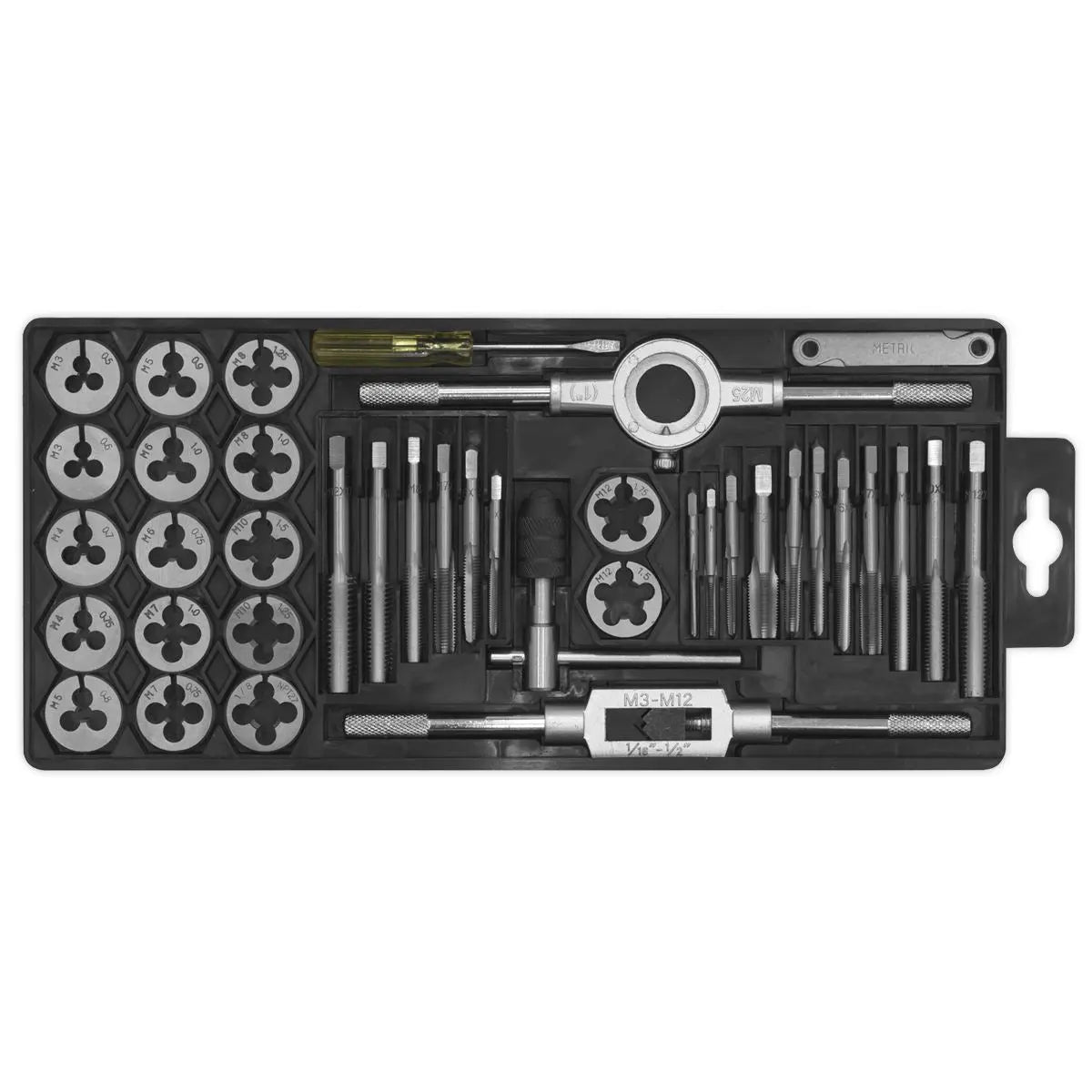 Sealey Tap & Die Set 40pc Split Dies - Metric 