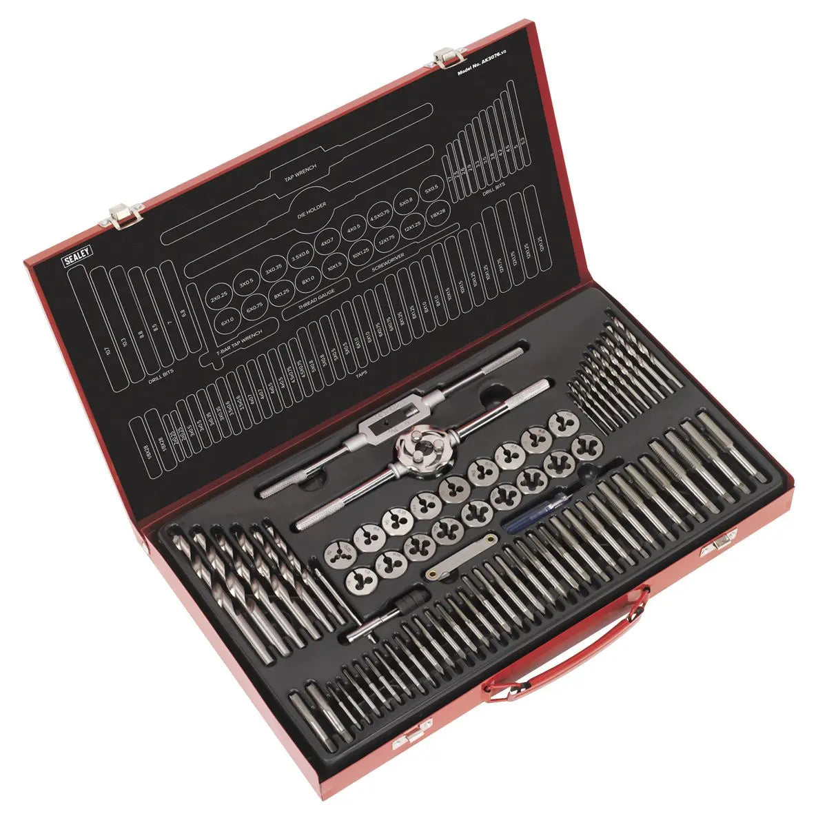 Sealey Tap & Die Set 76pc Split Dies Metric 