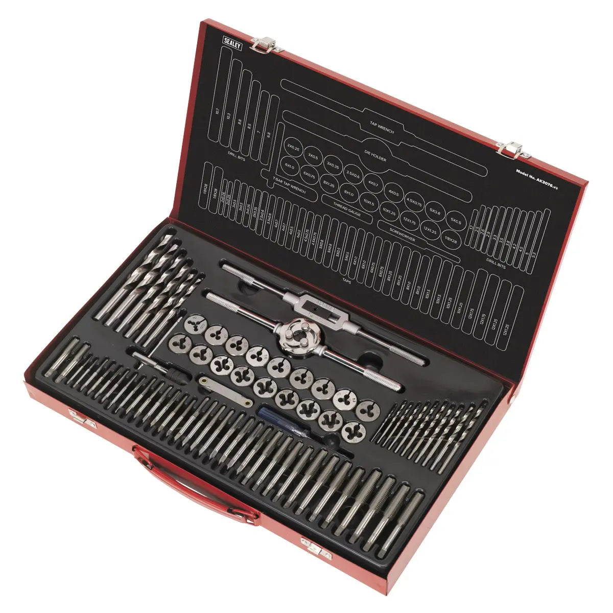 Sealey Tap & Die Set 76pc Split Dies Metric 