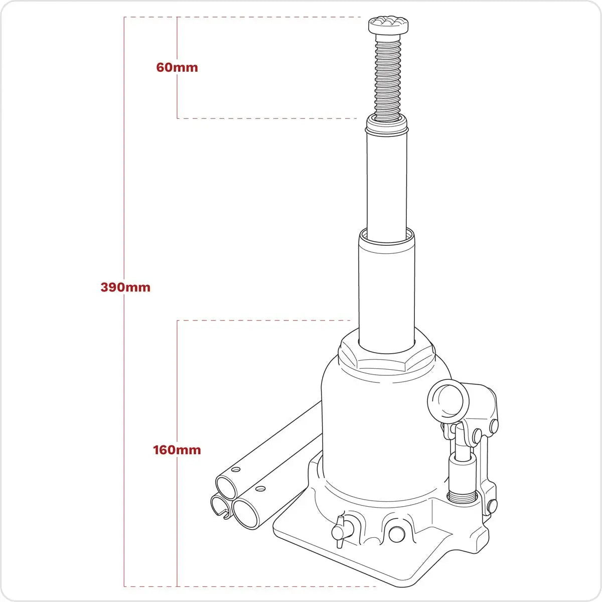 Sealey Telescopic Bottle Jack 4 Tonne 