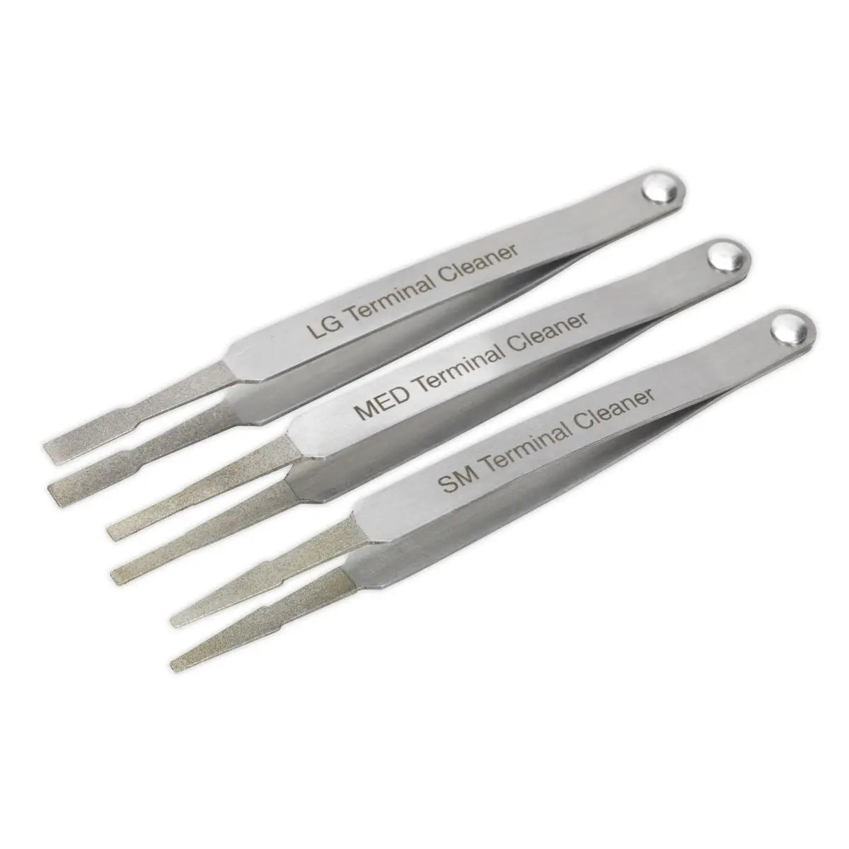 Sealey Terminal Cleaner Set Diamond Grip Blade Type 3 Piece 